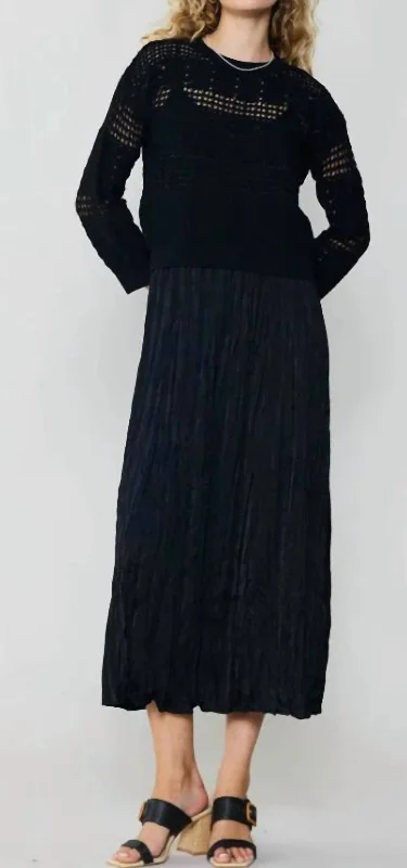 Two Piece Sweater Dress In Black