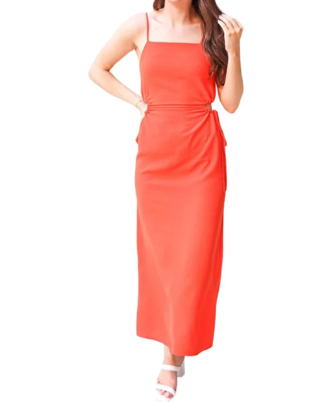 Still Dreaming Maxi Dress In Red Orange