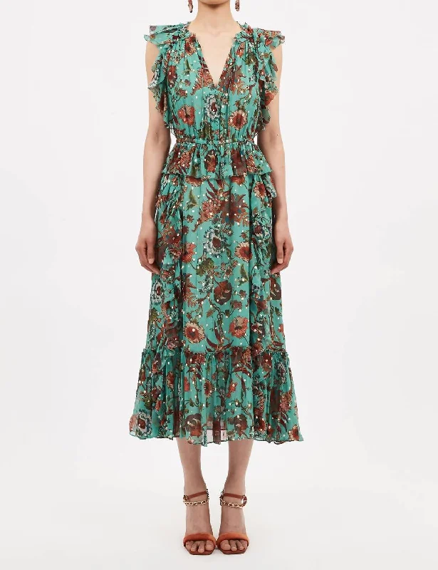 Adrienne Midi Dress In Garden Bloom