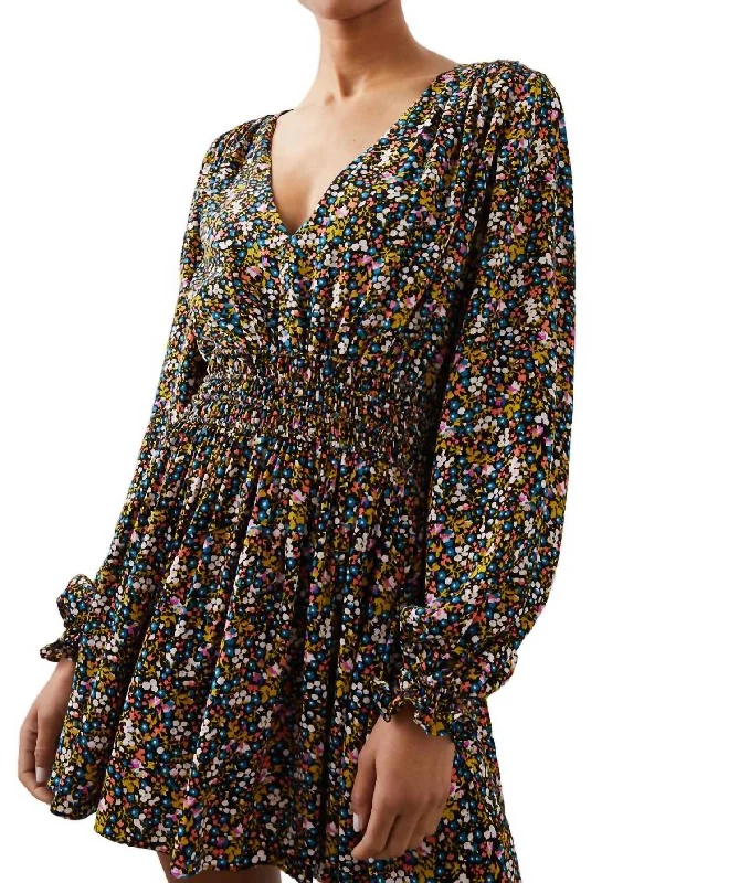 Delaney Dress In Dark Ditsy Floral