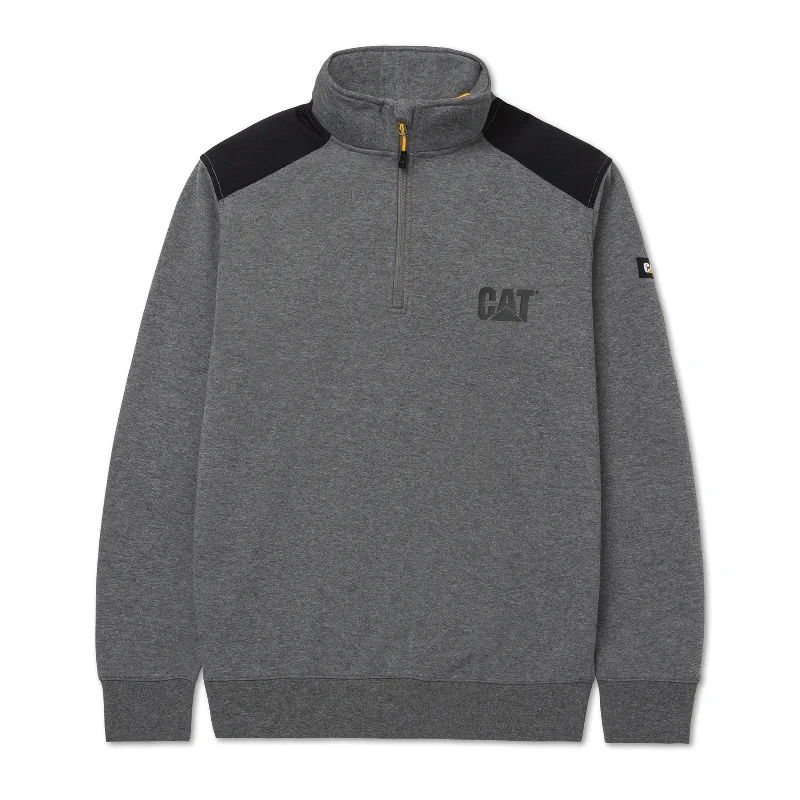 Caterpillar Essential 1/4 Zip Sweatshirt  Dark Heather Grey