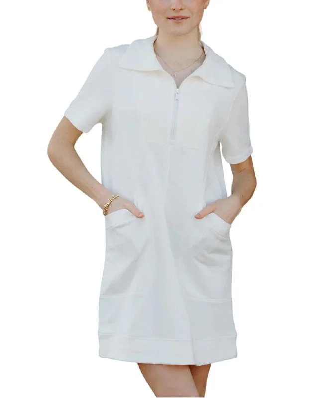 Short Sleeve Dress In White