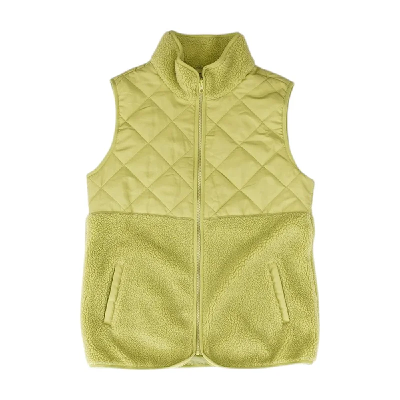 Green Solid Fleece Vest