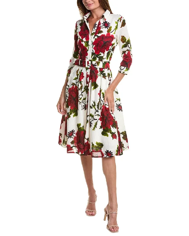 Samantha Sung Audrey 3 Linen Shirtdress