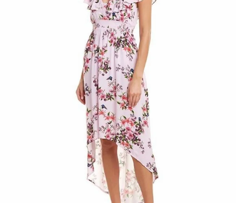 Victorian Floral Hi-Low Dress In Ladylike