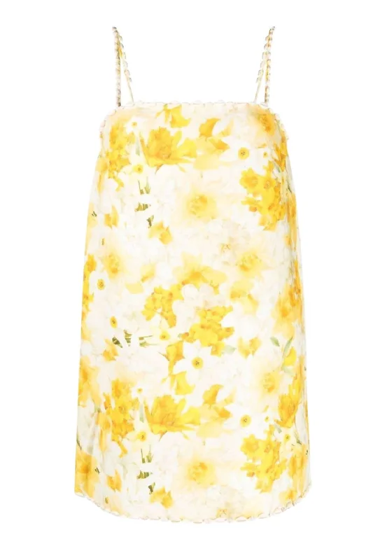 Wonderland Mini Dress In Daffodil