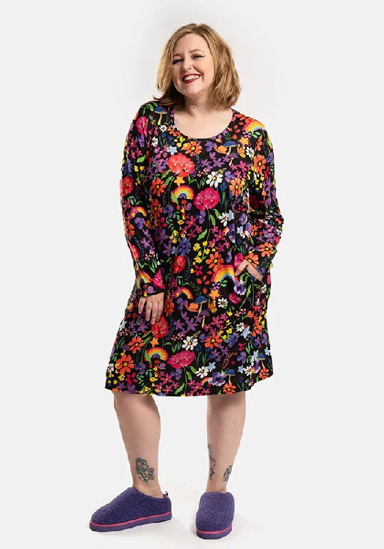 Mandy Rainbow Garden Print Nightshirt