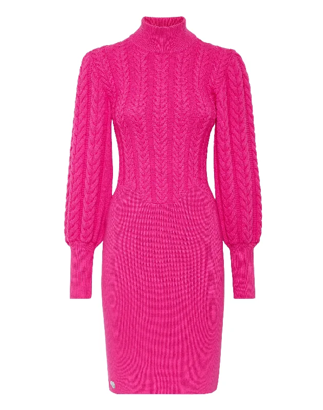 Wool Turtleneck Dress LS