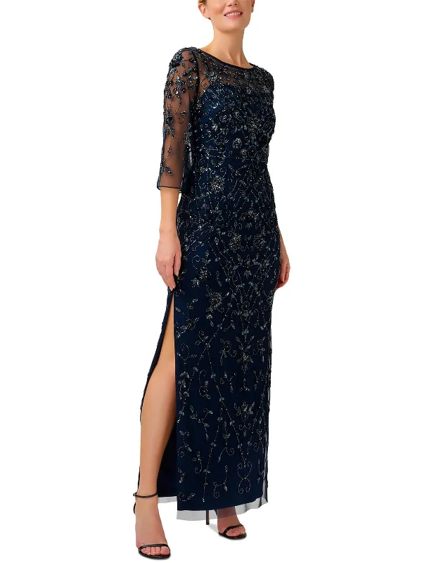 Womens Embellished Formal Evening Dress