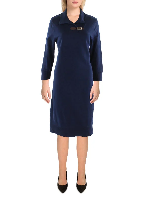 Womens Collar Mini Sweaterdress