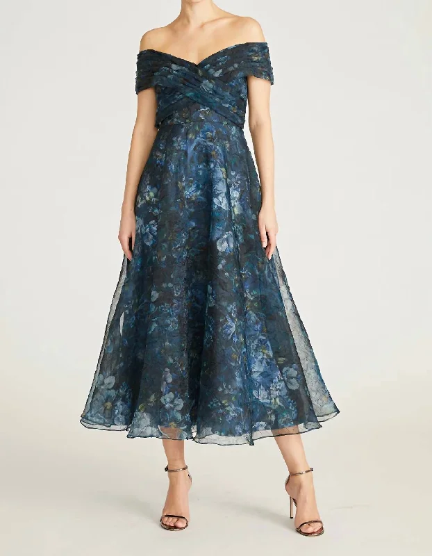 Auden Off Shoulder Midi Dress In Alfresco Floral