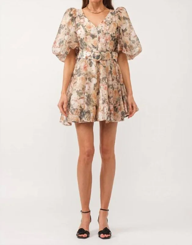 Milla Belted Dress In Floral