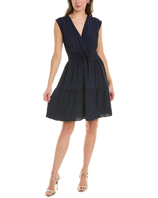 London Times Surplice Mini Dress