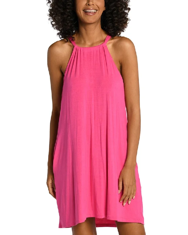 La Blanca Draped Darling High Neck Dress