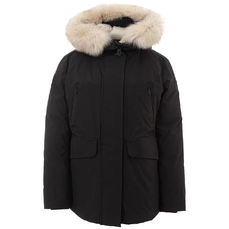 Peuterey Sleek Polyamide Black Jacket for the Modern Woman