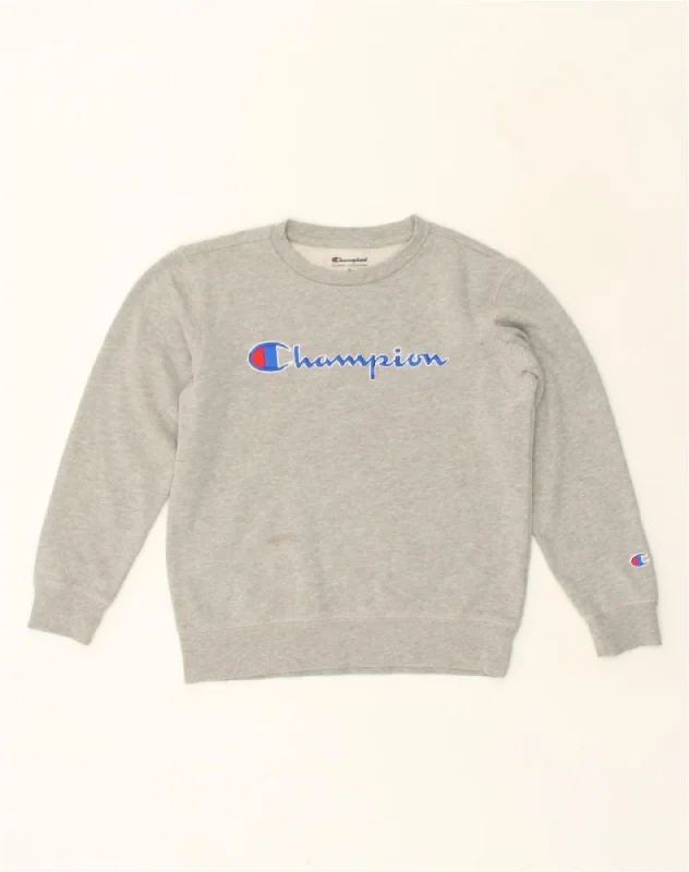 CHAMPION Womens Graphic Sweatshirt Jumper UK 12 Medium Grey Cotton