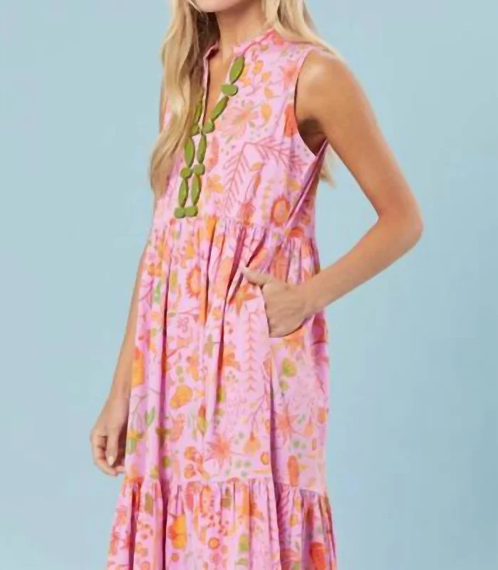 Tessa Dress In Pink Floral