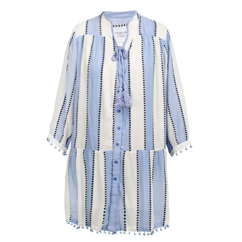 Women's Clarissa Dress In Blue Dot Stripe