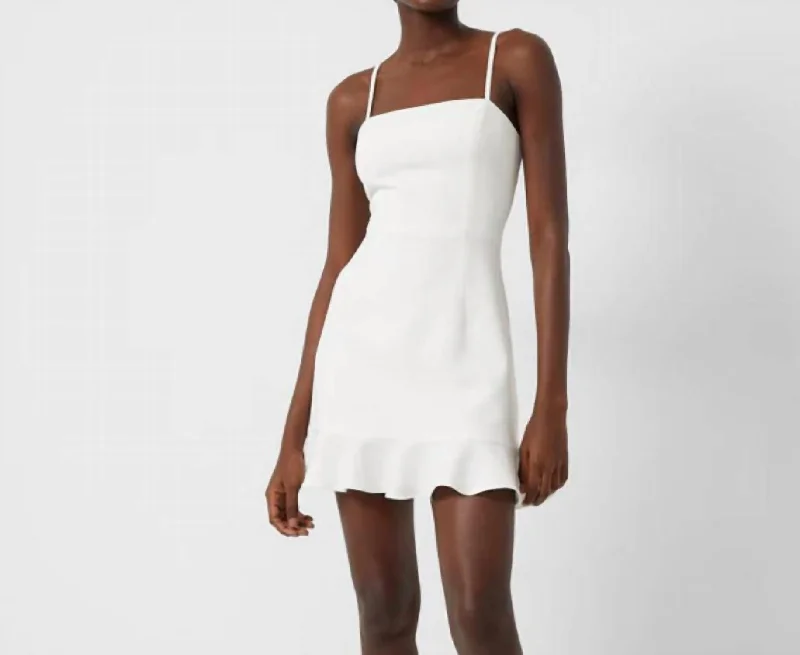 Whisper Frill Hem Dress In Summer White