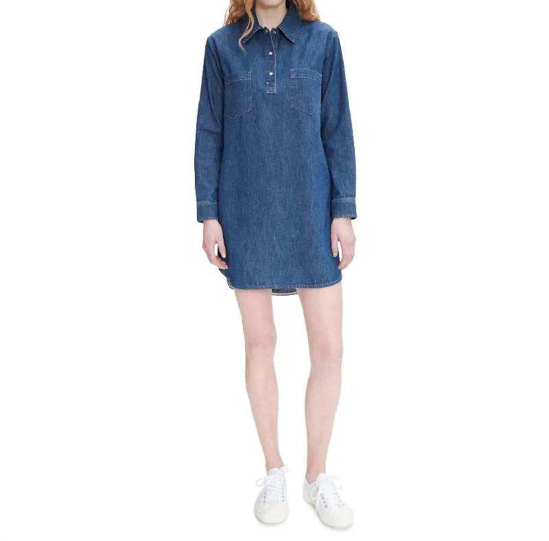 Texas Dress In Washed Indigo