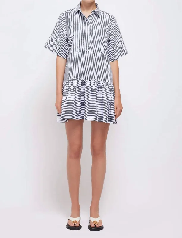 Cris Shirt Dress In Midnight Stripe