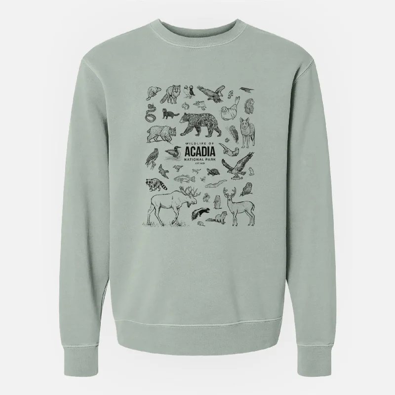 Wildlife of Acadia National Park - Unisex Pigment Dyed Crew Sweatshirt