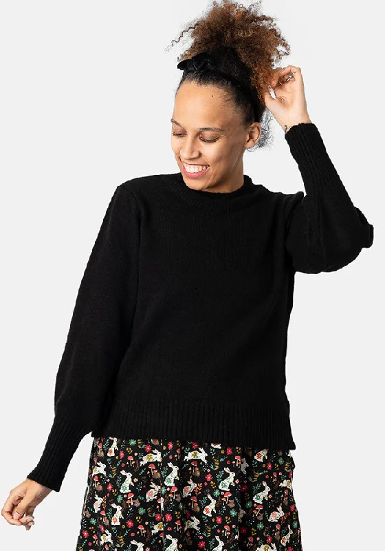 Black Balloon Sleeve Jumper