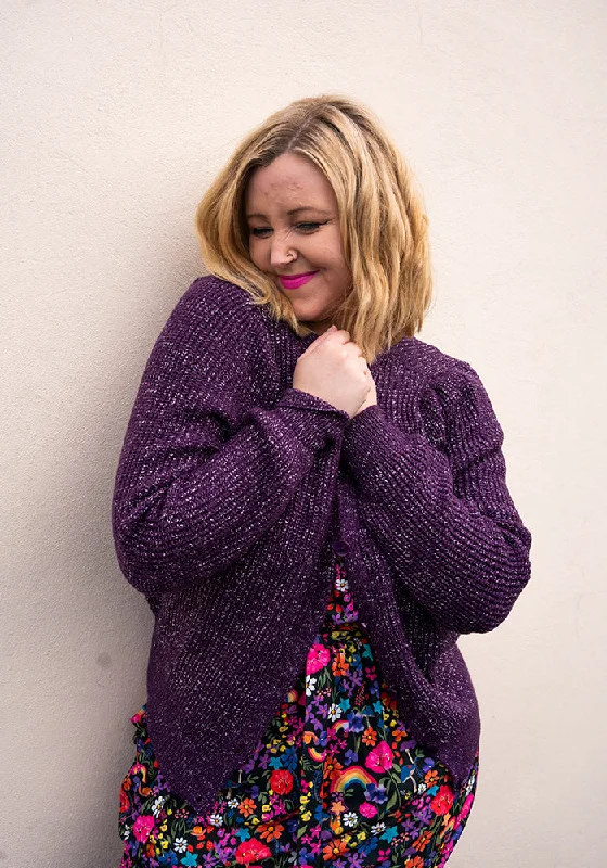 Purple & Silver Lurex Cardigan