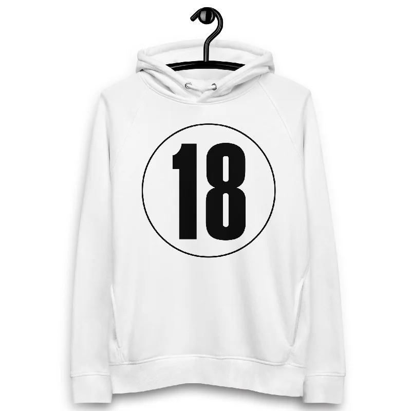 Unisex pullover hoodie: Black on White 18