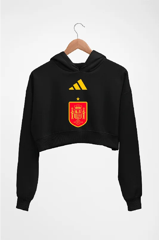 Spain Football Crop HOODIE FOR WOMEN