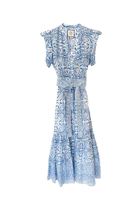 Women's Kat Midi Dress In Blue Psychedelic