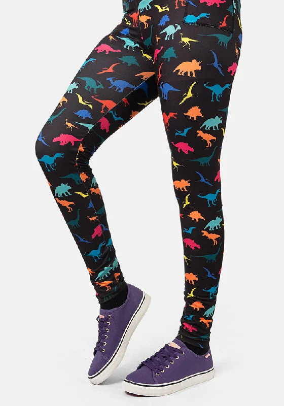 Rene Bright Dinosaur Print Popsy Leggings