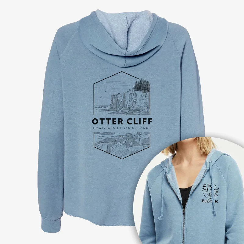 Otter Cliff - Acadia National Park - Women's Cali Wave Zip-Up Sweatshirt