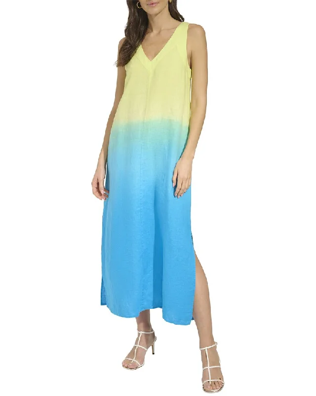 DKNY Dip Dye Linen Dress