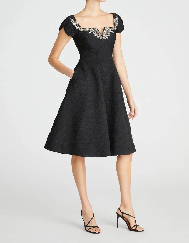 Milena A Line Cocktail Dress In Black