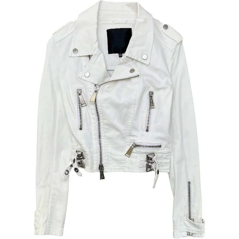 Women's Embellished Skull Jacket White Size S