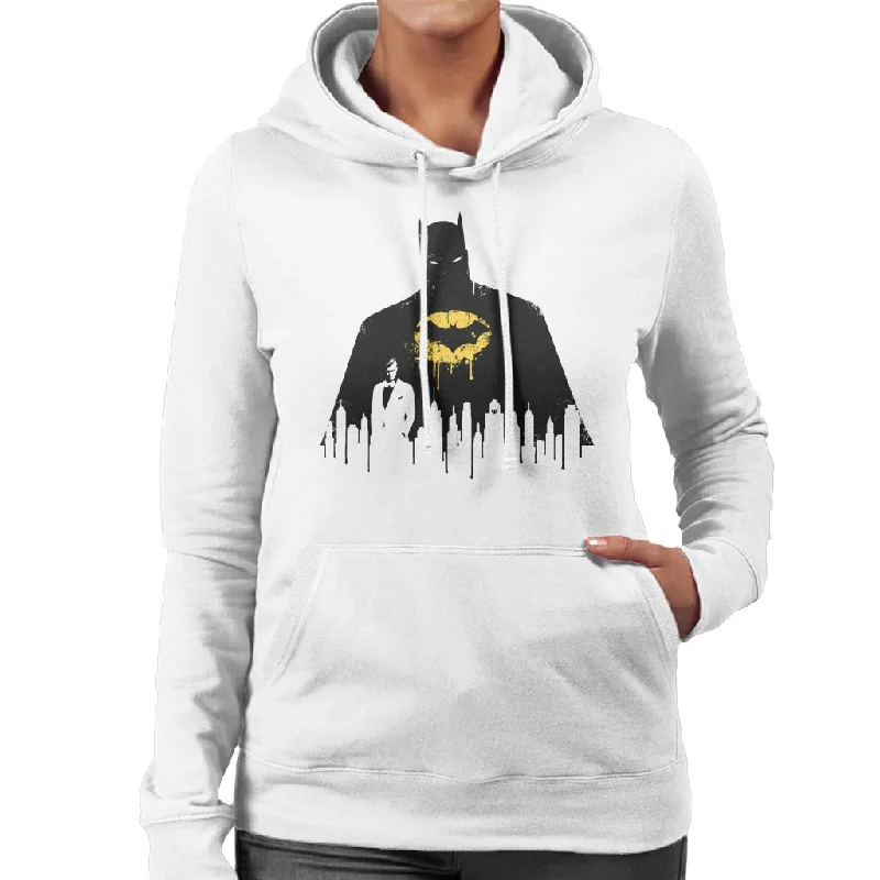 Batman Gotham City Skyscraper Silhouette Women's Hooded Sweatshirt