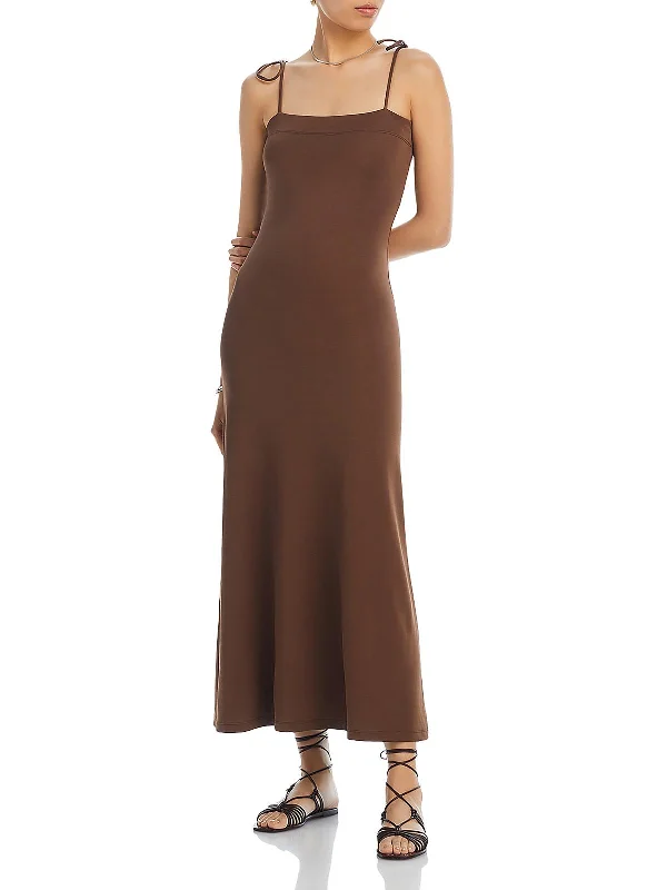 Womens Midi Tie Straps Midi Dress