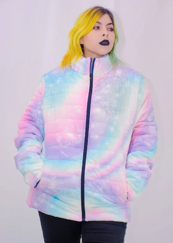 Rainbow Pixel Puffer Jacket