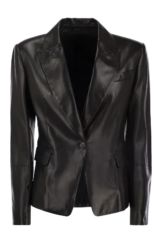 Nappa leather jacket with jewellery