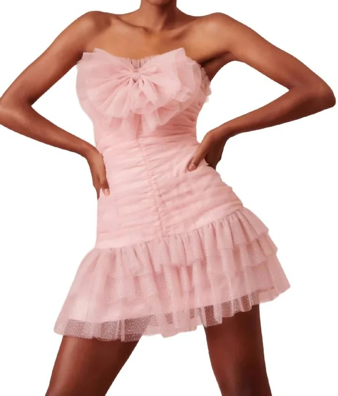 Lolisa Mini Dress In Pink Sparkle