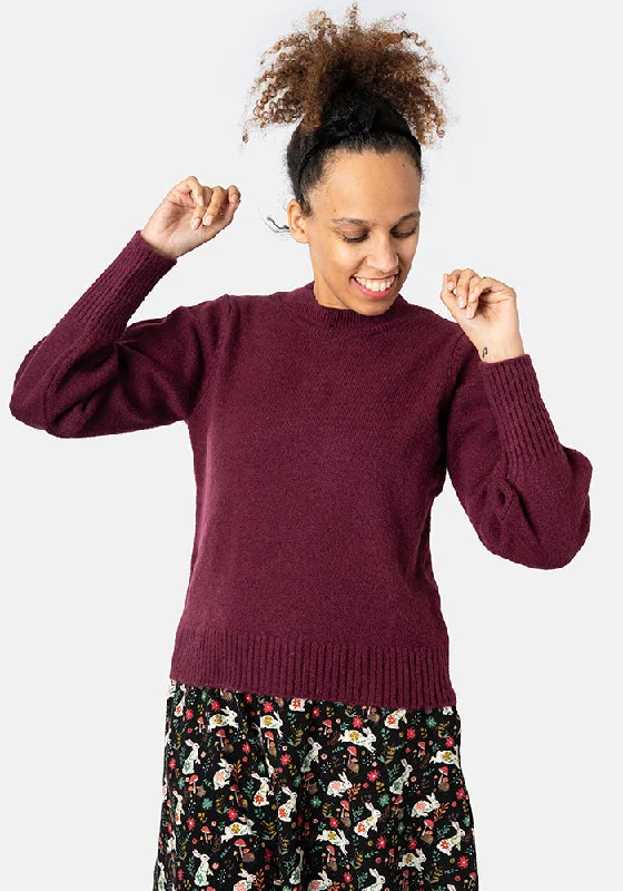 Berry Balloon Sleeve Jumper