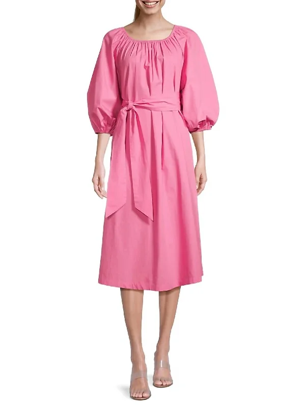 Bliss Midi Dress In Pink