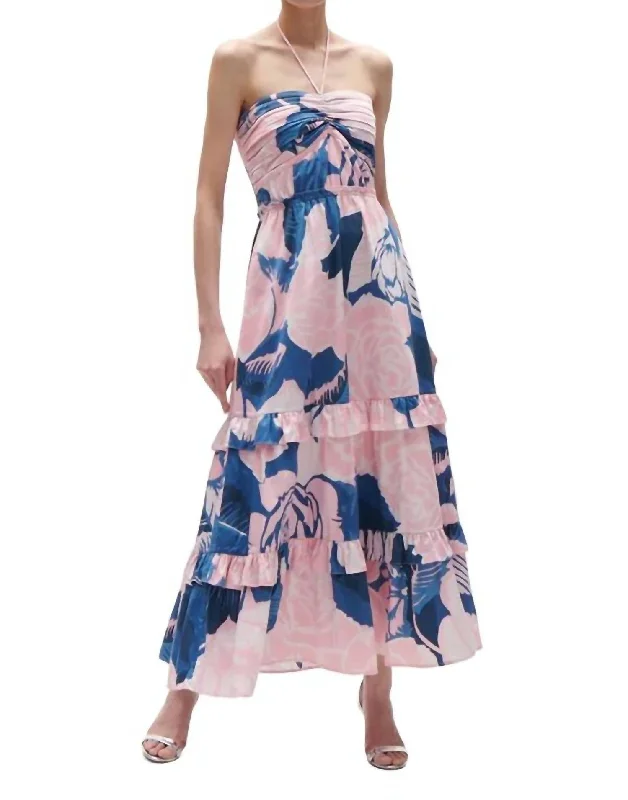 June Dress In Rose Garden Blue