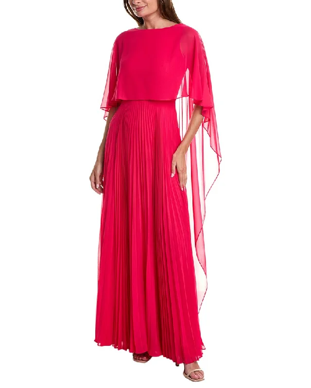 Teri Jon by Rickie Freeman Chiffon Capelet Gown