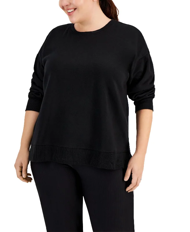 ID Ideology Plus Size Solid Crewneck Sweatshirt