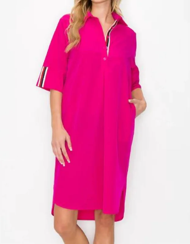 Wendi Tunic Dress In Fuchsia