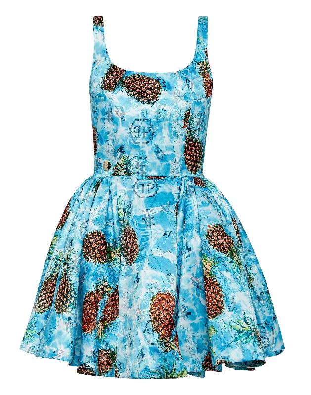 Duchesse Short Dress Pineapple Skies