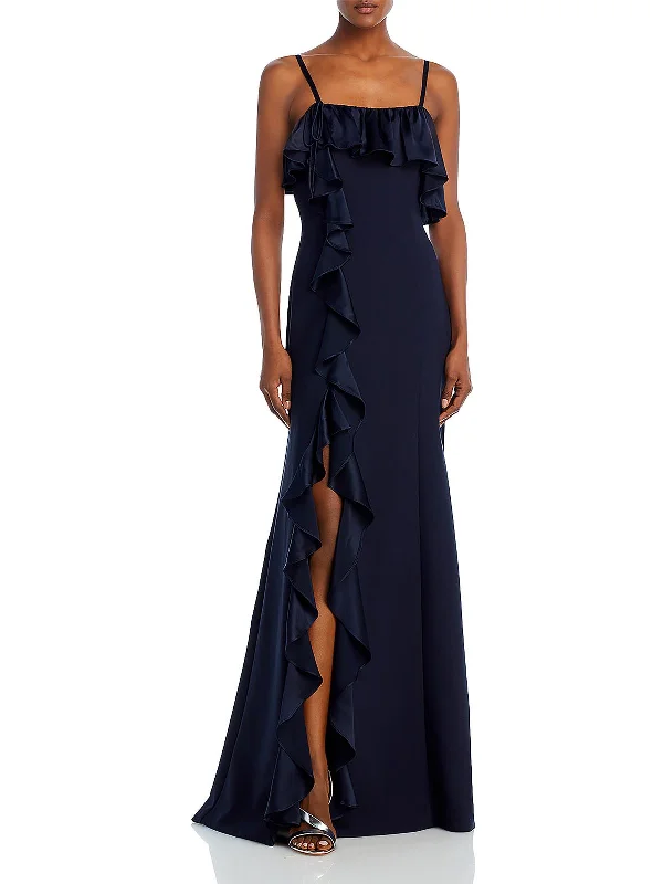 Curtis Womens Ruffled Polyester Evening Dress