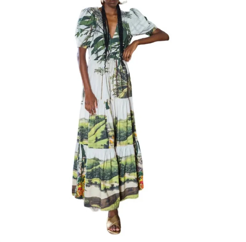 Solana V-Neck Maxi Dress In Landscape